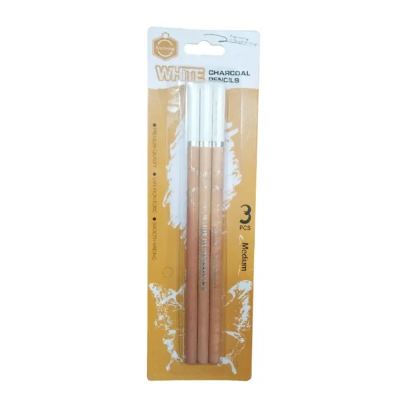 White charcoal pencil keep smiling 3pcs set - Image 4