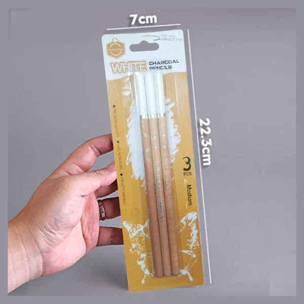 White charcoal pencil keep smiling 3pcs set - Image 3