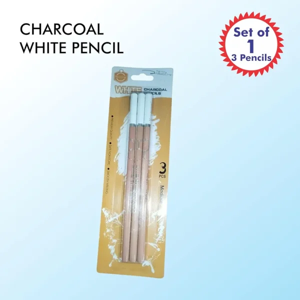 White charcoal pencil keep smiling 3pcs set - Image 2
