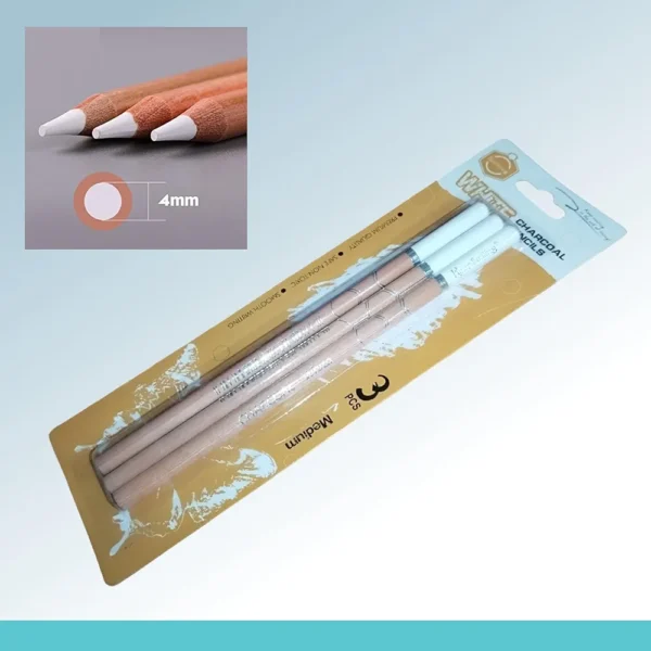 White charcoal pencil keep smiling 3pcs set