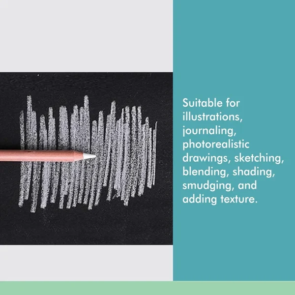 White charcoal pencil keep smiling 3pcs set - Image 9