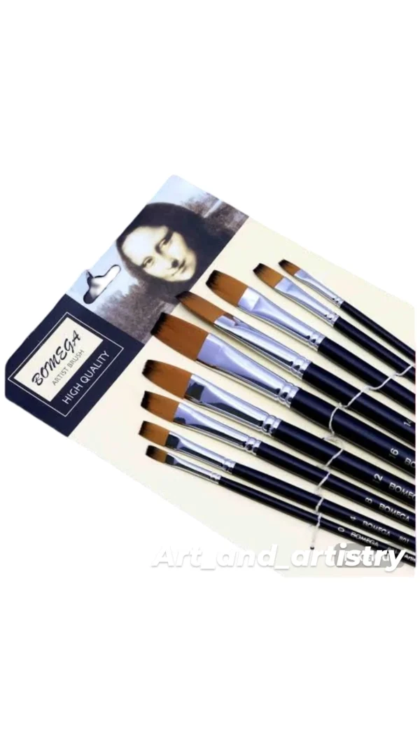 Flat paint brush set of 9pcs