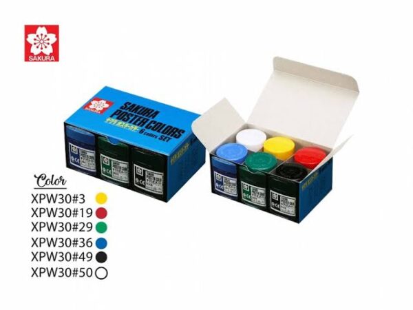 Sakura poster paints set of 6/12 30ml - Image 2