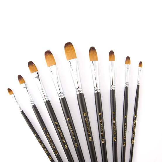 Filbert paint brush set of 9pcs (keepsmiling)