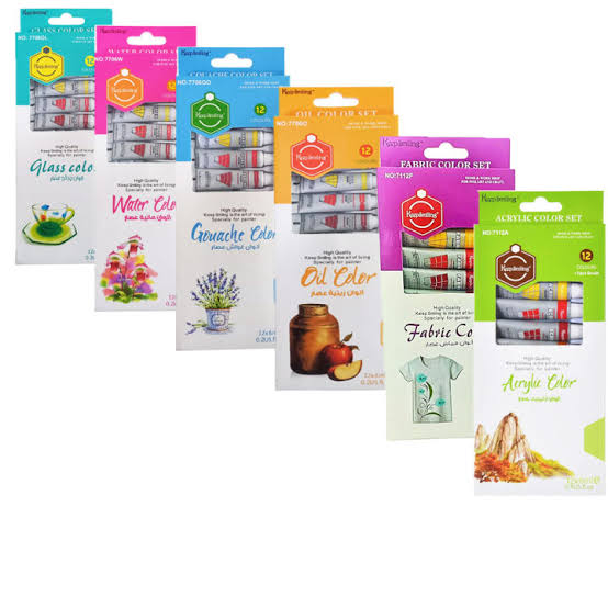 Keep smiling acrylic/ water/ glass/ oil/ fabric & gouache paint colors 12pcs 12ml