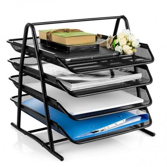 Metal letter tray organizer
