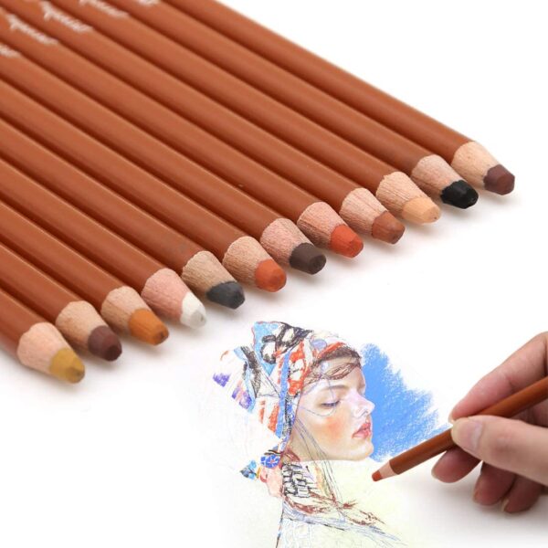 Worison pastel pencils 12 /8 PCs (skin tone) - Image 8