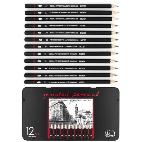 12pcs drawing set , graphite pencil, sketching set - Image 2