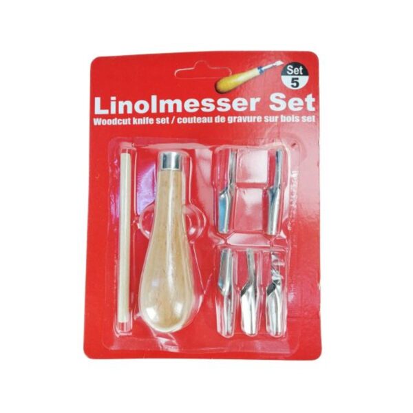 Linolmesser set / wood cutting set 5pcs - Image 2