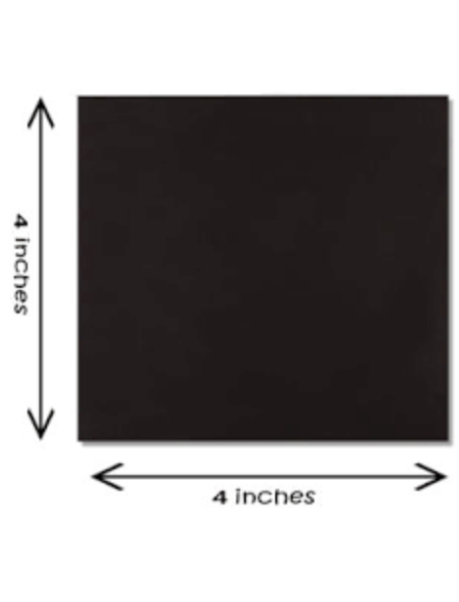 4by4 (4×4) inch black canvas double AA