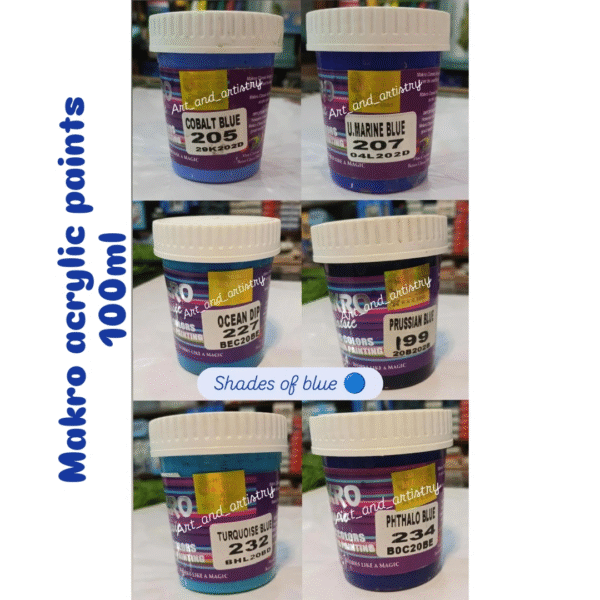 Makro acrylic paints blue shades 100ml