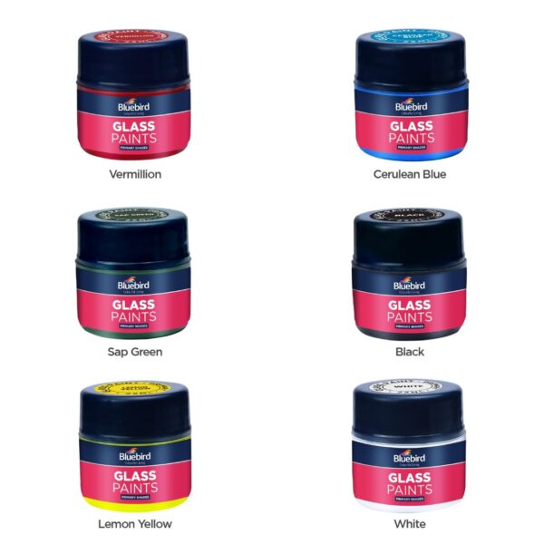 Blue bird glass paint -set of 6 - 25ml - Image 2