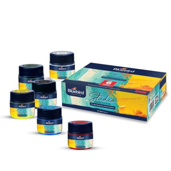 Bluebird studio acrylic colors - 25ml - 6 primary colors
