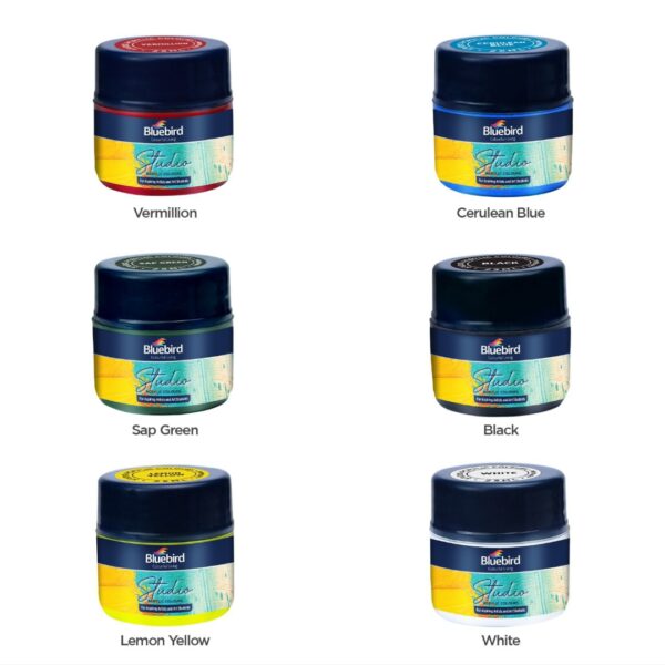Bluebird studio acrylic colors - 25ml - 6 primary colors - Image 2
