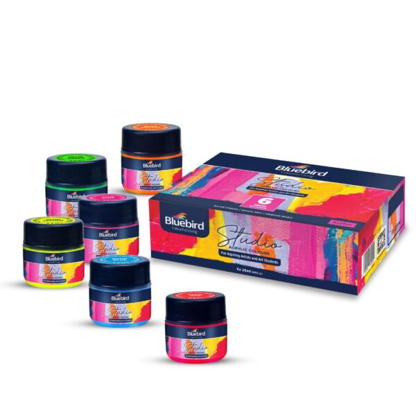 Bluebird studio acrylic paint - 25ml - set of 6 neon shades