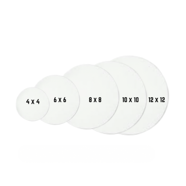 Pack of 5 circle canvases 4" 6" 8" 10" & 12" inches - double AA - 100% cotton