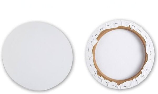 6" inch white round canvas - double AA - 100% cotton - Image 3