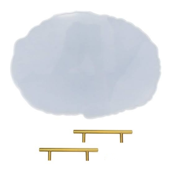 13" inch oval tray mold with handle - resin art