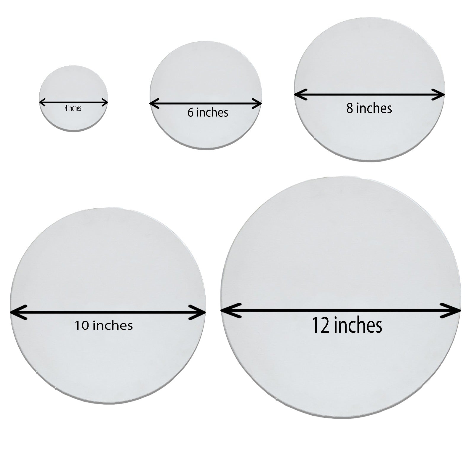 Pack of 5 circle canvases 4" 6" 8" 10" & 12" inches - double AA - 100% cotton - Image 4