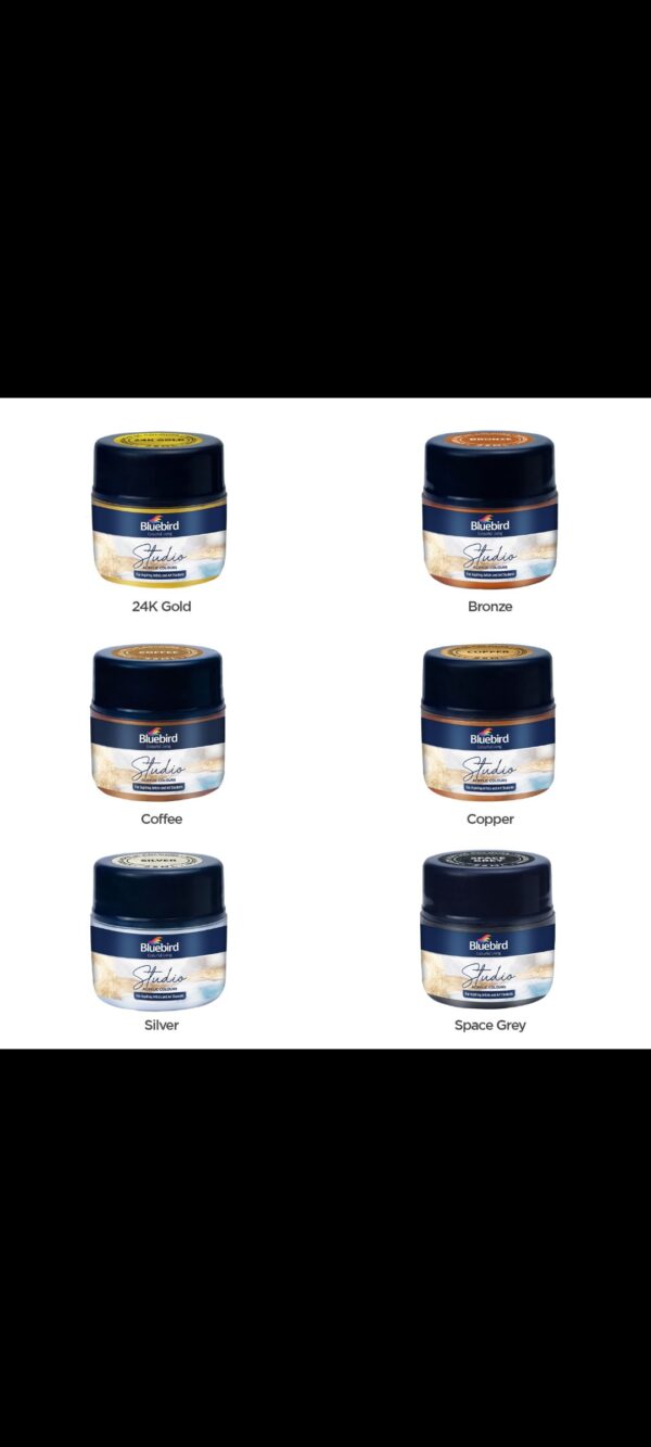 Bluebird studio acrylic colors - 25ml - set of 6 shades pearlescent colors - Image 2