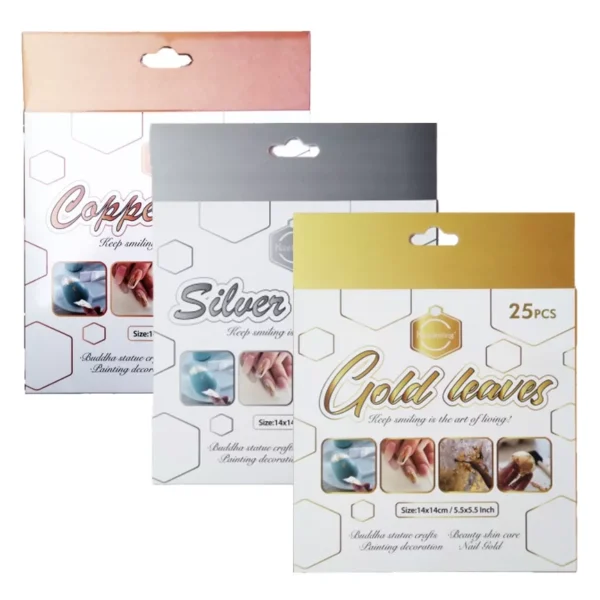 Keep smiling Gold - Silver & Copper leaves - 25pcs
