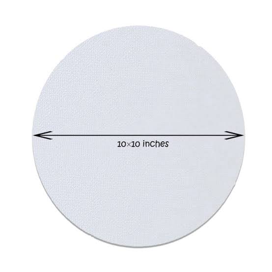 10" inch white round canvas - double AA - 100% cotton cloth