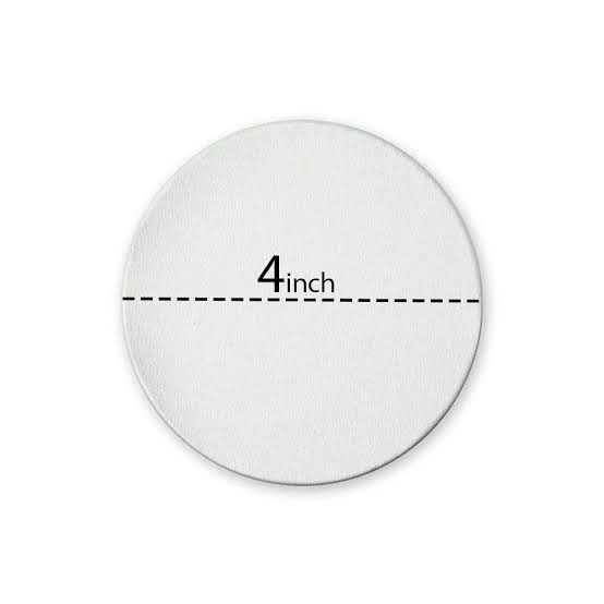 Round white canvas 4" inches
