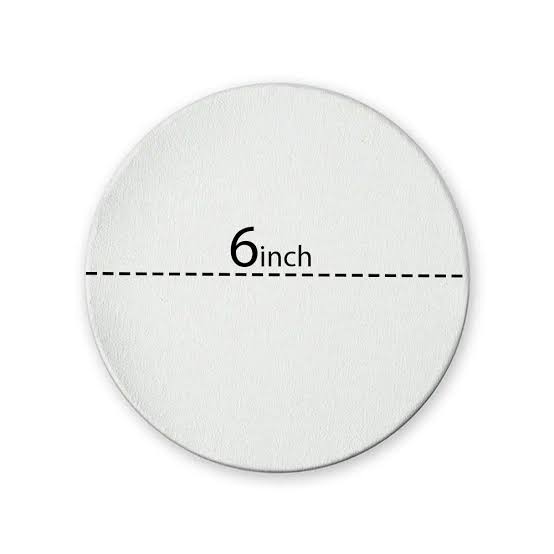 6" inch white round canvas - double AA - 100% cotton