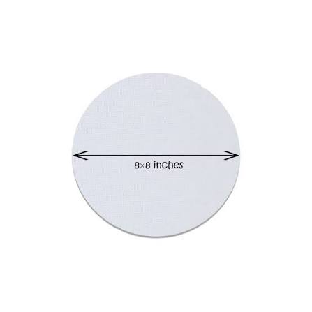 8" inch white round canvas - double AA - 100% cotton