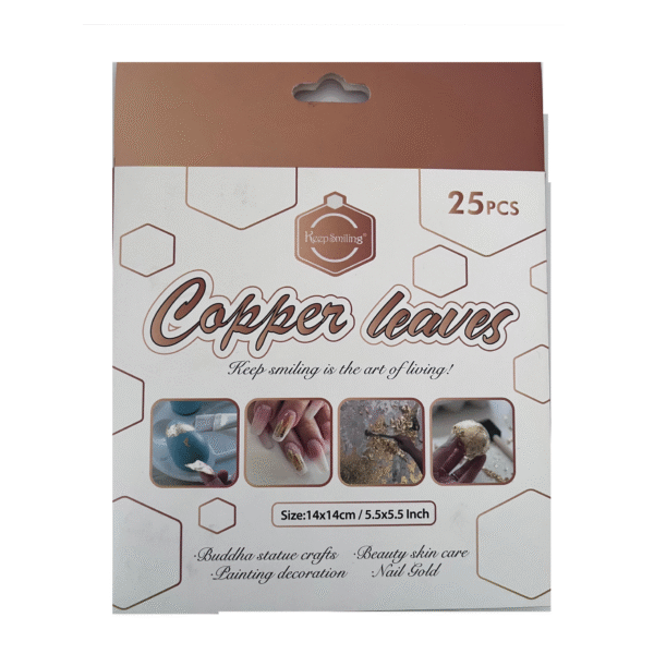 Keep smiling Gold - Silver & Copper leaves - 25pcs - Image 4