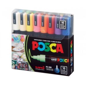 Posca uni markers - water based - 16pcs set